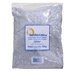 Glitter (brocal) metalizado prata para tintas e artesanato e decoração 500g Brilho