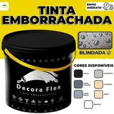 Tinta Emborrachada Decora Flex 14L Varias Cores Alta Cobertura Impermeabilizante Parede Fachada