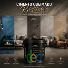 Cimento Queimado Premium 3,6L Texturizado Fosco Alta Resistência 5 Cores