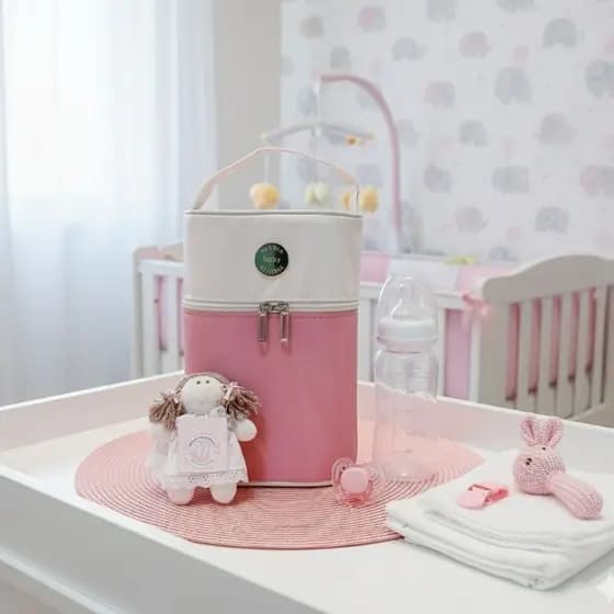 Porta Mamadeira Térmico Prático para Passeio e Viagem com Isopor para 2 Mamadeiras
