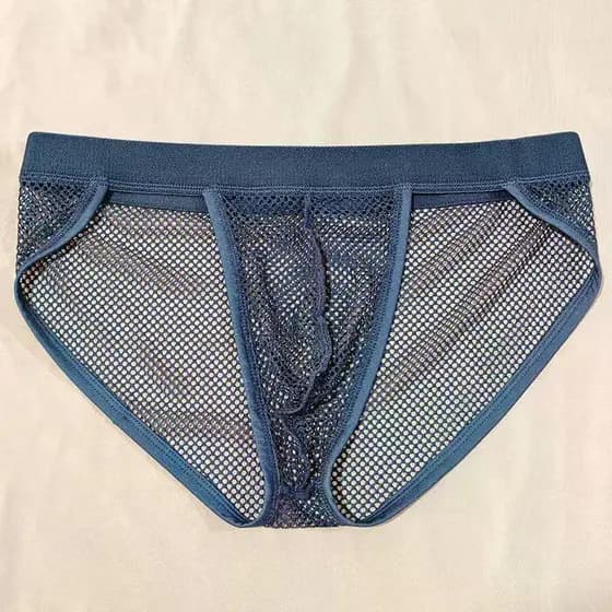 2026 novo estilo de seda gelo roupa interior masculina alta fenda briefs sedoso respirável briefs moda malha cintura bai