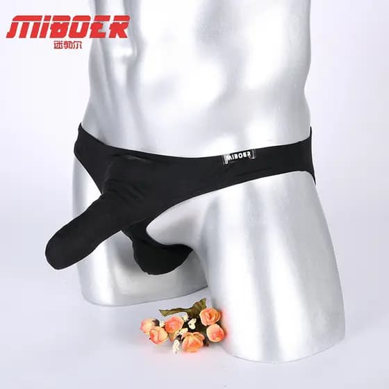 2026 novo estilo masculino elefante tronco roupa interior biquíni Miber Briefs avião calças separação elástica roupa int