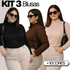 KIT 3 Blusa Feminina Blusa De Frio Feminina Blusa Gola Alta Feminino Blusas Cacharrel