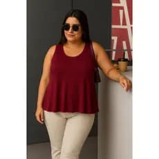 Blusa Regata Feminina Plus Size  GG G1 ao G3 Casual Soltinha Viscolycra