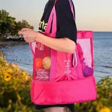 Bolsa De Praia Rede E Passeio Com Compartimento Térmico