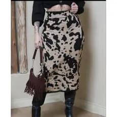 SAIA LONGA COW ANIMAL PRINT INVERNO FRIO ESTILO MODA PLUS SIZE