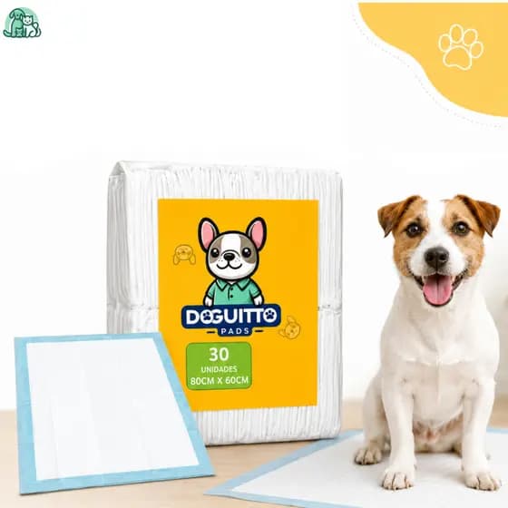 Tapete Higiênico para Cães Doguitto Pads 30un Descartável Absorvente Antivazamento Pet 80x60cm