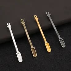 85mm Metal Pequena Pá Nariz Colher Doces Tempero Ingredientes Mini Com Chaveiro