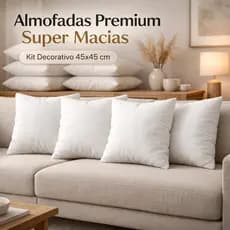 Enchimento De Almofada 45x45 Fibra Siliconada Premium Refil Super Macio Cheio (Sem Capa) Kit 2 3 4 5 6