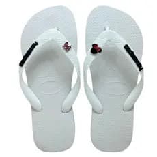 Havaianas Top Personalizado Placa Logo + Pin Minnie + Pin Laço