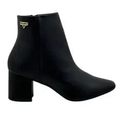 Bota Feminina Cano Curto Salto Bloco Via Uno 172054 Original