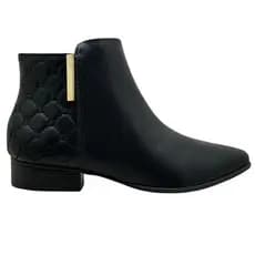 Bota Feminina Via Uno Ankle Boot Casual Salto Baixo Moderna
