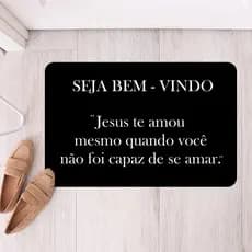 Tapete de Porta Para Entrada Antiderrapante Seja Bem Vindo Jesus (tap 210)