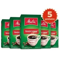 Kit 5 Cafés Melitta® Tradicional Vácuo 500g