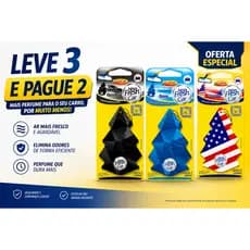 Kit 3 unidades Aromatizador New Fresh Car LuxCar - Carro Novo, Ocean e Lavanda