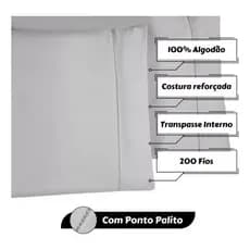 Par de fronha em Percal 100% algodão com Ponto Palito 200 fios