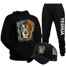 Conjunto Moletom Blusa e Calça De Frio Estampado Yeshua Leão Miguel Modas
