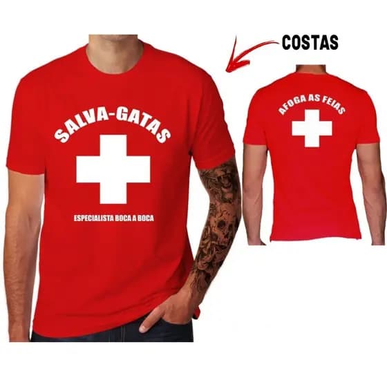 Camiseta Carnaval Salva Gatas Afoga Feias 100% algodão