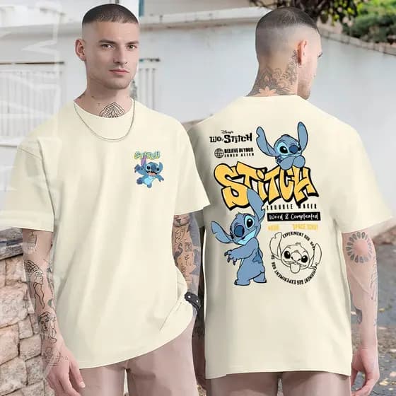 Camisa camiseta basica streetwear lilo stitch vintage estilosa tshirt em algodao unissex