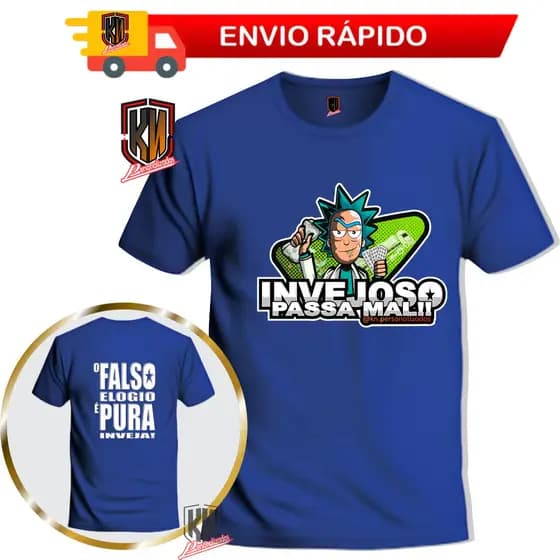 Camiseta para Caminhoneiro / Frase C/ Rick: Invejoso Passa Mal 100% Algodão Adulto