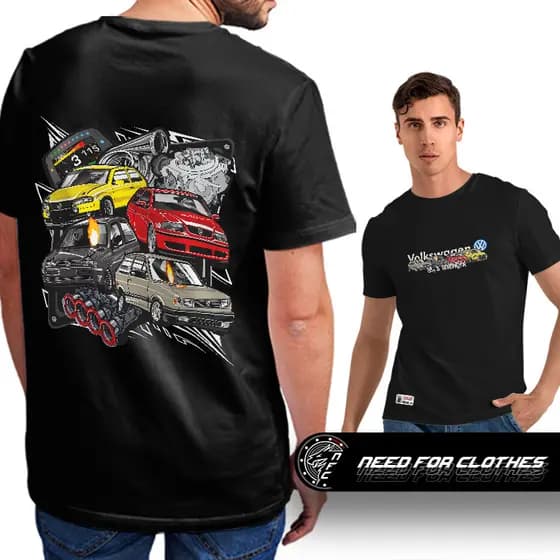 Camiseta Volkswagen Gol Geração GL, Turbo, Injeção Programável, Quadrado, Arrancada