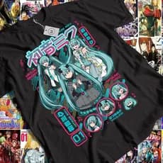 Camiseta Unissex Algodão Premium Hatsune Miku T-Shirt Anime Feminina KawaiiCasual Envio Imediato