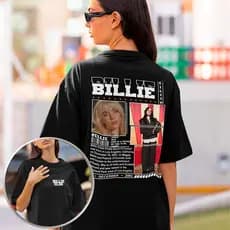 Camiseta Unissex Billie Eilish Biografia Camisa Cantora Internacional 100% Algodão 30.1 Premium Novo