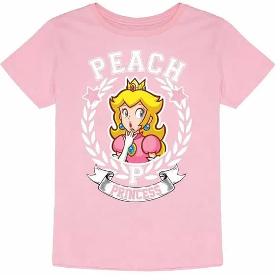 Camiseta Algodão Camisa Princesa Peach Nintendo Super Gamer Moda Feminina Malha 30.1 Lançamento 2024
