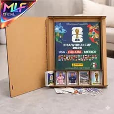 Porta Álbum da Copa do Mundo em MDF com Divisórias para Organizar Figurinhas