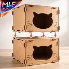 Toca para Gato MDF Modular com Encaixe Estruturado Nicho Pet para Descanso Seguro