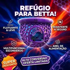 Toca para Aquário Peixe Betta com Esconderijo Flutuante e Cama Folha Descanso