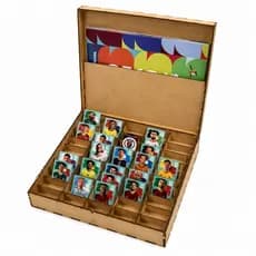 Organizador de Cards Colecionáveis MDF – 48 Divisórias Futebol