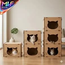 Casa para Gato em MDF Tipo Nicho Modular com Encaixe Fácil Espaço Confortável Pet