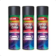 Kit Tinta Spray Automotivo Colorgin Preto Fosco C/3