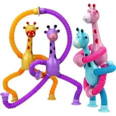 1/2/4 Girafas Estica E Gruda Pop It Tubo Brinquedo Durável Girafa Infantil