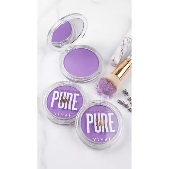 Pó Facial Pure Skin Vivai Antioleosidade Efeito Matte Profissional