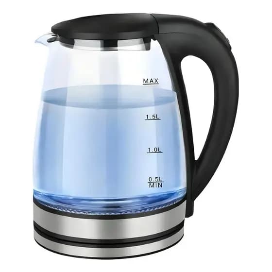 Chaleira Elétrica de Vidro 1.8L – Fervura Rápida, Design Moderno e Portátil -BAK-127V
