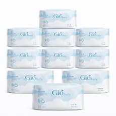 Kit 10 Toalhas Umedecidas Gio Baby 100 Folhas Hipoalergênicas