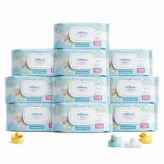 Kit 10 Pacotes Toalhas Umedecidas Infância Feliz 150 folhas Com Tampa Flip Top 98% Água