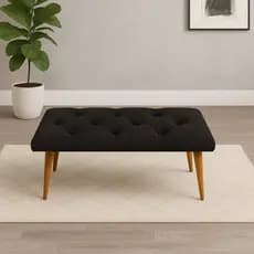 Banqueta Puff Tecido em Suede Camarim Quarto Sala Hall Closet Penteadeira