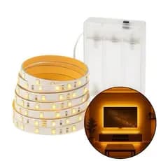 Fita Led Cordão 2 Metros Autocolante Luz Fixa Branco Quente Frio RGB Decoração Quarto Sala Pilha