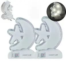 Luminária Led 1 Ou 2 Unidades De Tomada Luz Noturna Lua Quarto Sala Criança Bebê Mini Abajur Bivolt