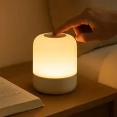 Abajur De Mesa Touch Luminária Led Quarto Cabeceira 3 Modos De Luz Branco Quente Frio Recarregável