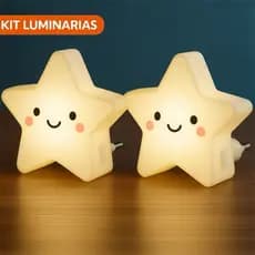 Luminária 1 Ou 2 Unidades Led De Tomada Luz Noturna Mini Abajur Estrela Sala Quarto Criança Bebê Bivolt