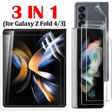 Conjunto De 3 Unidades Para Samsung Galaxy Z Fold 3 4 Filme De Hidrogel-Traseiro Macio Protetor De Tela Cheia-Anti-Impre