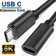 Cabo De Extensão USB Tipo C De 0.5 M/1-Extensor De Carregamento Rápido-Macho Para Fêmea-Smartphones Tablet Laptop Discos
