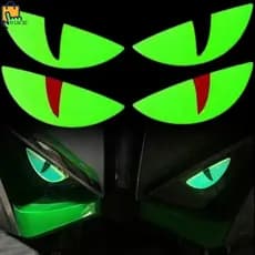 2 Peças Adesivos Luminosos De Olho De Diabo Para Carro-Decalque Luminoso De Olhos De Gato Deslumbrante-Fita De Advertênc