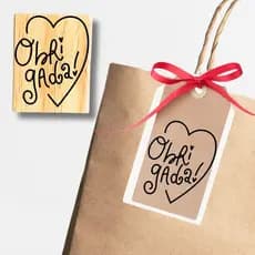 Carimbo Obrigada 4cmx4cm para sacolas kraft tags personalize sua embalagem