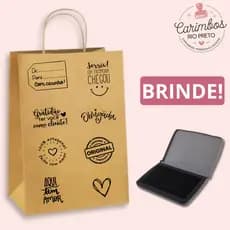 Kit 8 Carimbos decorativos para embalagens de venda envios delivery loja virtual caixa sacola kraft