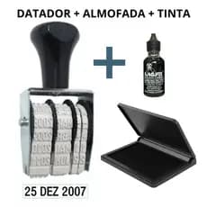 Carimbo Datador 3mm 2022 à 2033 Manual Almofada e Tinta Auto Entintado Automático 3mm Trodat Val Fab Data